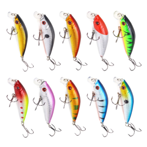 10ชิ้นเหยื่อเหยื่อปลาซิวเหยื่อล่อตกปลาเหยื่อล่อว่ายน้ำเทียมอุปกรณ์เสริมตกปลา