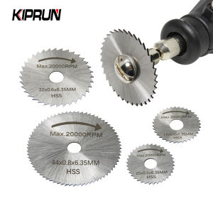 KIPRUN 6pcs Mini Circular Saw Blade Set: High-Speed Steel Cutting Disc & 1/8\" Shank Dremel Tool Accessories