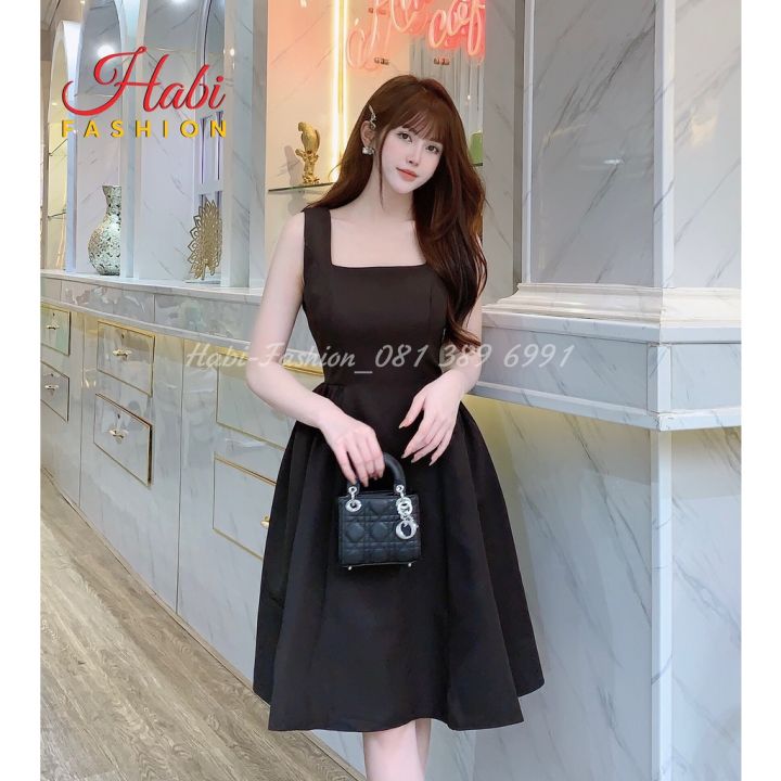 Váy 2 dây dáng xòe màu đen phù hợp cho đi dự tiệc chất vải tuyết mưa cao  cấp - SHOPLORA | Shopee Việt Nam