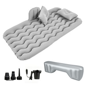 Inflatable Car Mattress For Back Seat & Trunk - Thickened Camping Bed With Electric Pump & 2 Pillows Perfect For Road Trips & SUV Travel