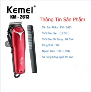 Tông Đơ Cắt Tóc Cao Cấp KEMEI-2613 Chính Hãng KEMEI Máy Cực Êm Khỏe