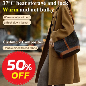 Womens loose coat Midlength tweed jacket Doublefaced velvet  womens clothing