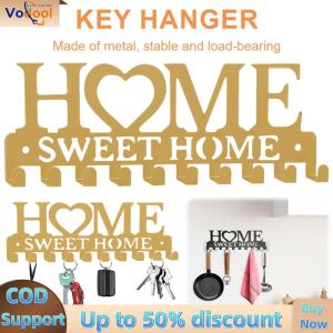 【Vodool Auto Center】Kitchen and Garage Wall Key Holder with 10 Metal Hooks Space-Saving Multi-Function Key Organizer