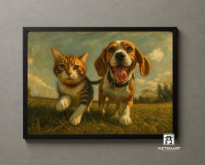 Tranh Nghệ thuật "Bạn Đồng Hành" VIETSMART ART - Acrylic 45 x 60cm