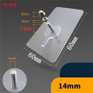 10Pcs Punch-Free Screw Sticker Wall Picture Non-Marking Hook Hanging Kitchen Bathroom Hanger Hook