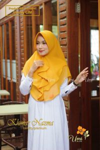 Hijab Khimar Nazma 2 Layer Dasy Livia Rempel Depan Jilbab Dua Layer Syari Cerruty Babydoll Brand Umi Hijab By GJM