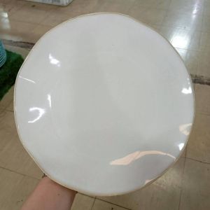 จานเซรามิก 10.5 นิ้ว จานแบน ผิวเรียบ จานกระเบื้องราคาถูก ทำจากเซรามิกเนื้อดี เข้าไมโครเวฟได้