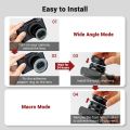PROfezzion 18mm Wide Angle Lens for Sony ZV-1 ZV1 ZV-E10 ZV-1F A6000 A6400 RX100 VII VI V Canon G7X II III,10X HD Macro 2-in-1 Additional Lens for Canon Camera, with Thread & Adhesive Adapter Ring. 