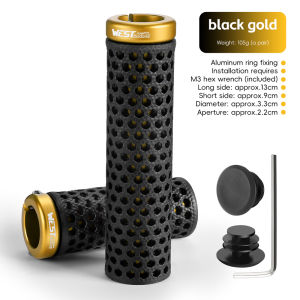 WEST BIKING 3D Printed Bicycle Grips Asymmetric Design Long Short Bike Handlebar Cover Multiple Colors Speed-changing Bicycle Grips Durable TPU Material Shock Absorption Honeycomb Cycling Grip