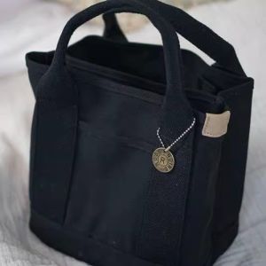 SingleLady กระเป๋าใส่กล่องข้าว กระเป๋าเก็บอุณ กระเป๋ากล่องข้าวกลางวัน กระเป๋าเก็บอุณหภูมิ มีหูหิ้ว เก็บความร้อน/เย็นได้ กระเป๋าผ้าแคนวาส กล่องอาหารกลางวัน กระเป๋าถือ ผ้าใบ กระเป๋าถือ