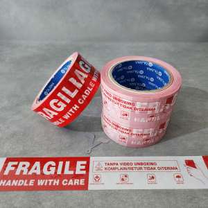 Lakban Fragile Unboxing Tajima 90YARDS Merah Putih Online Shop Video Unboxing