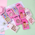 【QNAIT】Kids Fake Nails Press On Nail Art Decor Child Detachable False Nails Oval Wearable Full Cover Nail Tips Manicure Tools. 