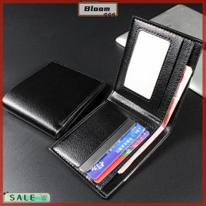 Follow Get New[Bloom Z] กระเป๋าสตางค์ผู้ชายกระเป๋าสตางค์หนังแท้สินค้าพรีเมียมกระเป๋าสตางค์หนังเทียมสำหรับผู้ชายกระเป๋าสตางค์สั้นสีดำ