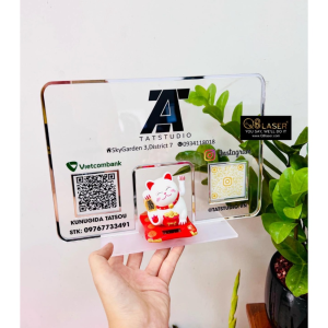 Bảng Quét Mã Qr Mèo Thần Tài Vẫy Tay In Thông Tin Theo Yêu Cầu