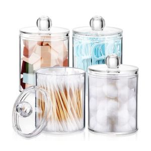 Multifunctional Acrylic Cotton Swab Box Cotton Pad Storage Box Makeup Cosmetic Cotton Pad Boxes Storage Container