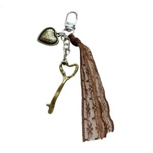 Elegant Lace Heart Keychain Handcrafted Resin Key Holder Adornment For Women Stylish Daily Accessory Gift