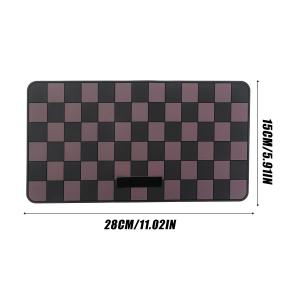 Car Dashboard Sticky Pad Washable Traceless PVC Grid Texture Anti Slip Mat Heat Resistant Center Console Phone Key Storage Pad
