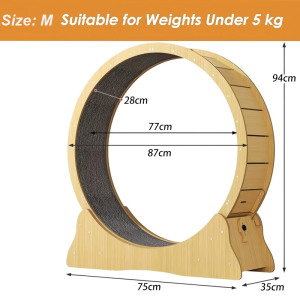 【SG Stock】 Cat Treadmill Cat Running Wheel Wood Solid Climbing Wheel Weight Loss Fitness Roller Silent Exercise