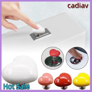 cadiav Hot 1 2Pcs Colorful Heart Shaped Toilet Press Button Water Tank Push Switch Nail Art Assistant Cabinet Door Drawer Handle