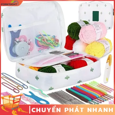 🔥COD🔥Bộ 58 Dụng Cụ Đan Móc Len Thủ Công Cho Người Mới Bắt Đầu Cho Người Lớn Và Trẻ Em Bộ Dụng Cụ Đan Móc Kim Khâu Thủ Công
