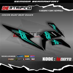 LA0872 Sticker Striping Variasi Motor Honda Beat New Deluxe Beat Street Semifull Design Terbaru Beat New Free Stiker