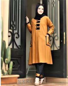 Nsra- Wika Setelan Jumbo Wanita Kekinian Daily Busui Friendly Resleting Depan Bahan Moscrepe Premium