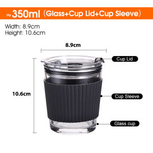 ZEEGO 450ml Heat Resistant Glass Cup Flower Tea Cup Transparent Coffee Mug With LidAnti-scalding Milk Juice  Travel Mug