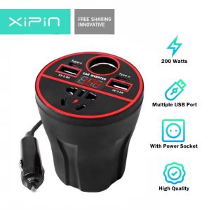 200W Multi-Function On-Board Fast Charge Car Inverter 12V to 220V Power Converter with Car Socket 3.1A