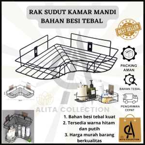 RAK SUDUT SATUAN KAMAR MANDI GANTUNG BAHAN BESI TEBAL KUAT POJOKAN DINDING HARGA MURAH BARANG BERKUALITAS DISKON TERLARIS PROMO