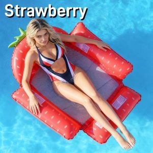 BHQ Inflatable Floating PVC Swimming Pools Seats Fruit Float Floating Bed Swim Ring for Adults and Kids