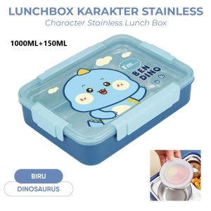 【Stok Lokal】Spill-Proof Lunch Box 4 Grids 1000ml Lunch Box Stainless Tempat Makan Kotak Bekal Bento Anak PAUD TK SD Food Grade BPA Free COD