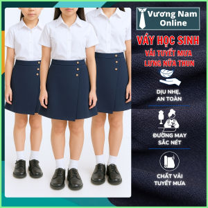 Váy học sinh nữ màu xanh đen cấp 1 2 chất vải Tuyết tốt loại hàng chuẩn đẹp VNO130