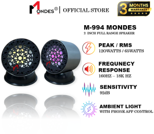 MONDES 2.5 Full Range Car Tweeter Speaker With Phone App Ambient Light