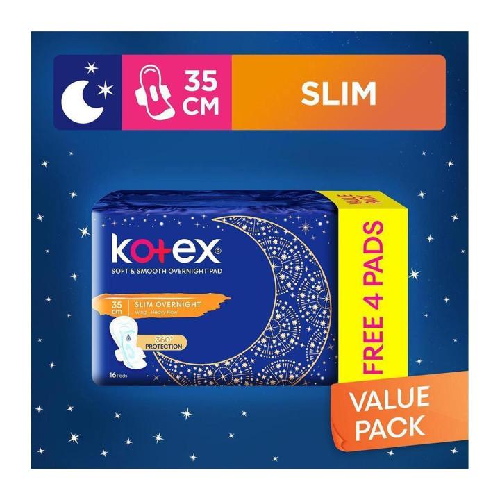 [FREE 4 PADS] Kotex Soft & Smooth Slim Overnight Wing Heavy Flow