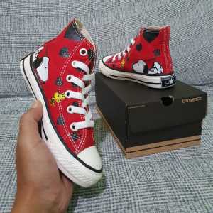 Sepatu Anak Sneakers Boot Anak Kanvas Motif SNOOPY Warna Merah Pink Putih Hitam Biru