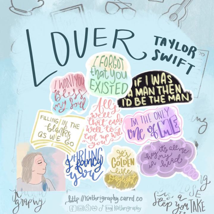 Taylor Swift Lover Stickers, Lover Sticker Pack, Lover album stickers for  Journals, Scrapbooking, Planners, Laptops, Tumblers, Lover era I forgot  that you existed sticker, The Man, Cornelia Street Kathrigraphy