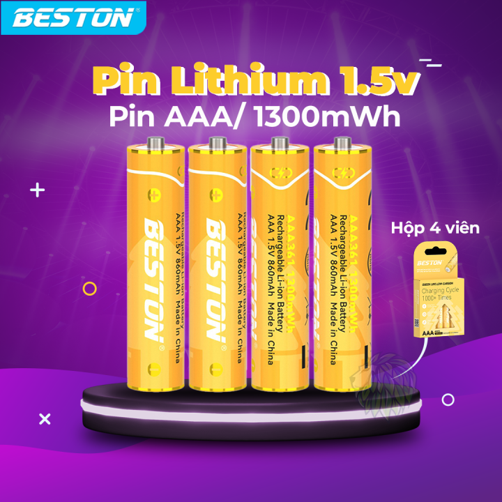 Pin tiểu Sạc AAA (3A) 1.5V 1300mWh Lithium-ion, Sạc Beston cao cấp. Pin ...