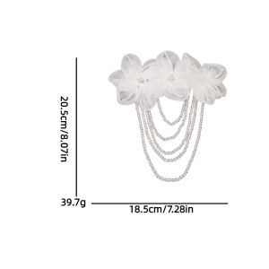 WUXU 1Pc Có thể tháo rời Vườn hoa Voan Pha Lê Tua rua Miếng vá thêu Trang trí bằng hạt cườm Miếng dán may vá tự làm