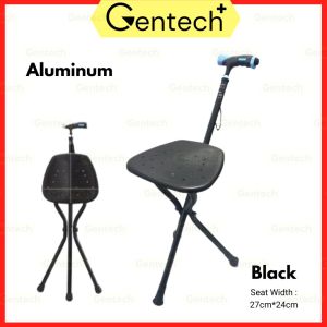 Aluminum Tripod Cane Walking Stick With Led Light Handle Design Comfortable Tripod Cane Seat Tongkat