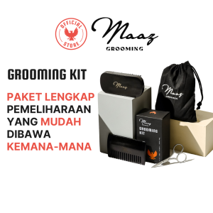 3in1 Beard Care Accessories MAAZ: Sisir beard brush dan gunting perlengkapan perawatan brewok jenggot dan kumis.