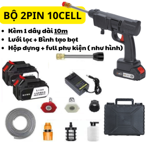 Máy Rửa Xe Áp Lực Cao RX01 Không Dây – Pin 24000mAh Full Phụ Kiện Gọn Nhẹ Dễ Dùng Xịt Mạnh Tiết Kiệm Nước