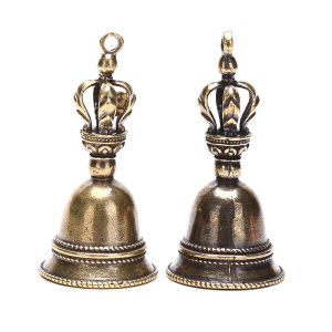 Hmeme Đồng thau Thủ công mỹ nghệ ma thuật chuông gió chuông Tây Tạng Đồng chuông Keychain Mặt dây chuyền