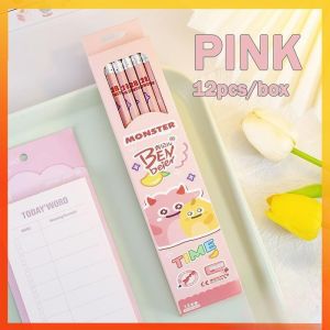 Cartoon HB Pencil Student Stationery with Eraser pencil 12pcs in 1box school office supplies