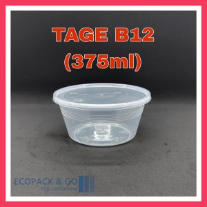 Round Container BBB12MS12 FC12 / Round Disposable Container 375ml / Tapau  Take Away Container 50pcs+-