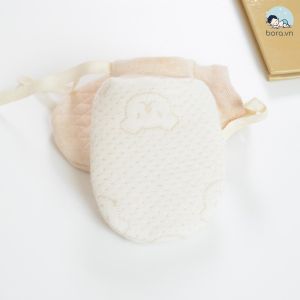 Bao tay giữ ấm cho bé cotton hữu cơ có dây buộc