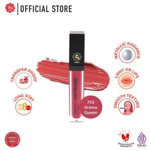 Lip Cream Perfect Mattelized Matte Glitter Glossy Finish Viva Queen Kuas