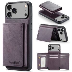 Wallet Cards Slot Leather Phone Case for IPhone 17 Air 17 Pro Max 15 16 Plus 14 13 12 11 Magnetic Magsafe Kickstand Back Cover2026
