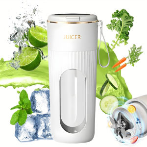 【Chinatera】 340ml Portable Juicer Electric Juicer Cup Rechargeable Mini Electric Juicer 1200mAh Juice Extractor for Smoothies Shakes