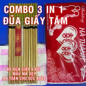 Combo Đũa giấy tiện lợi cao cấp Hà Thành combo 3 in 1 Đũa Giấy Tăm - Chất liệu an toàn cho sức khỏe
