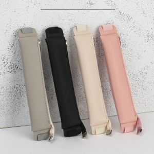 VERMILL Office Meeting Elastic Buckle Pu Leather Pencil Case Pen Holder Pen Clip Pen Bag